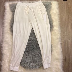 Young Fabulous & Broke Terry Cloth White Jogger Sweat pants Size Small NWT